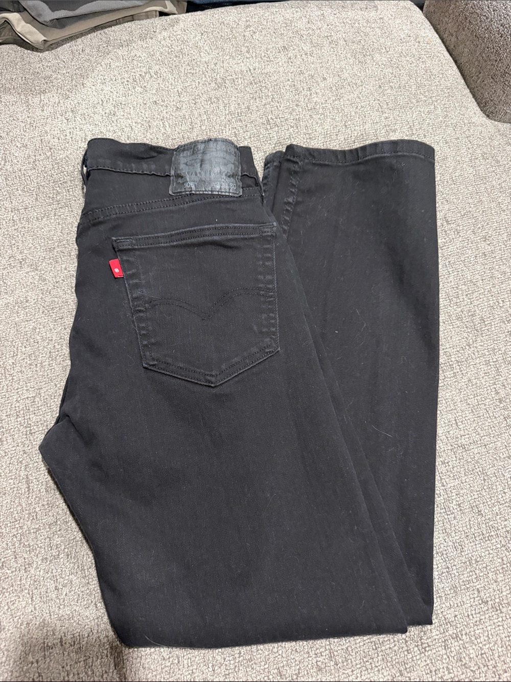 Levi's Black Straight Jeans with Red Tab